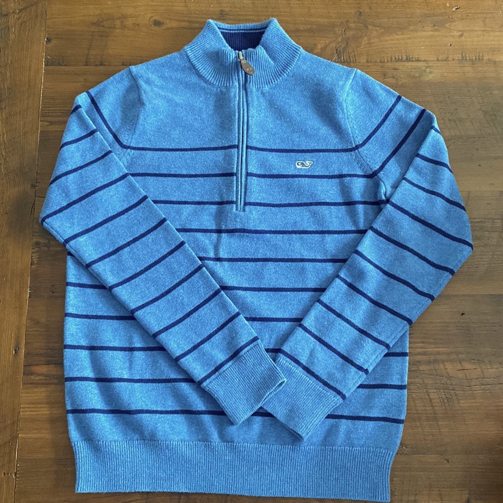 Vineyard Vines Boys Blue/Navy Striped Sweater Small